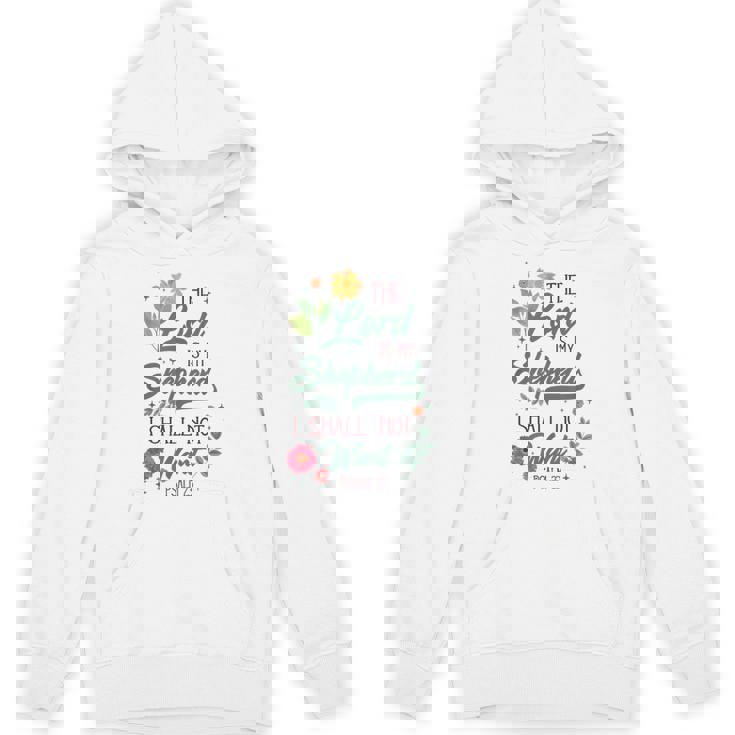 キリスト教聖書の詩 主は私の羊飼い 詩篇 23 花 Hoodie