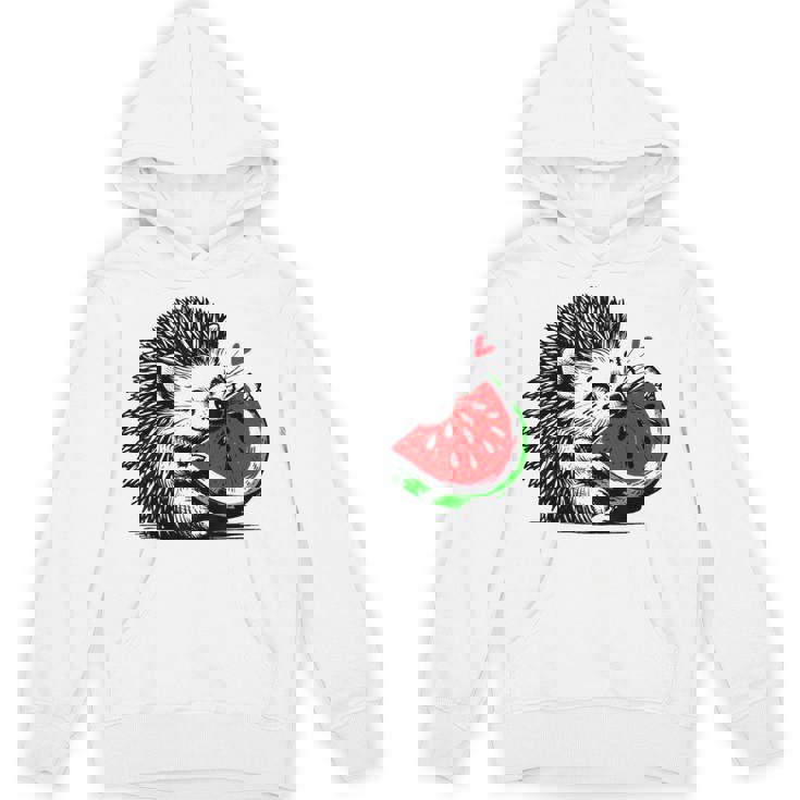 スイカの誕生日を食べるキュートで愛らしいハリネズミ Hoodie