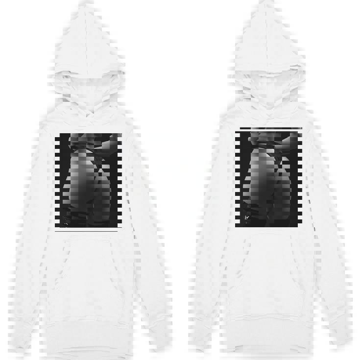 セクシー ブラック ホワイト 写真 美しいお尻 Tバック 長袖tシャツ Hoodie