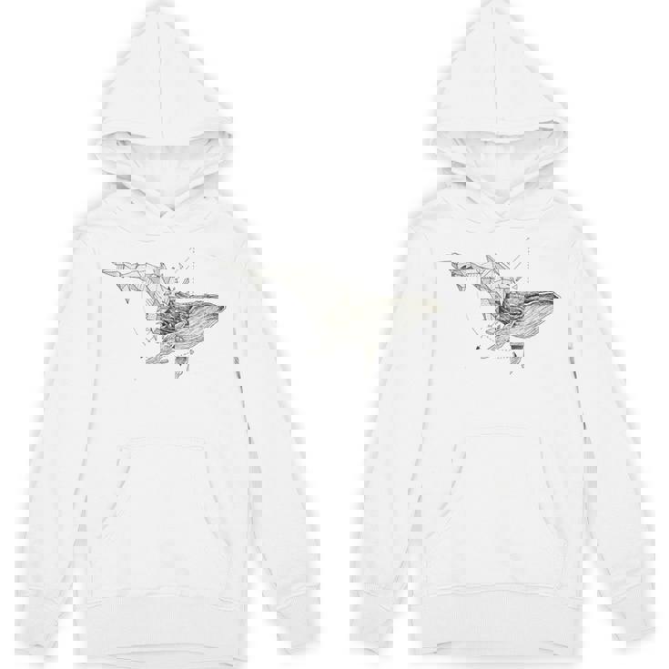 幾何学的クジラtシャツ メンズ シャツ レディース ブラック ホワイト パーカー