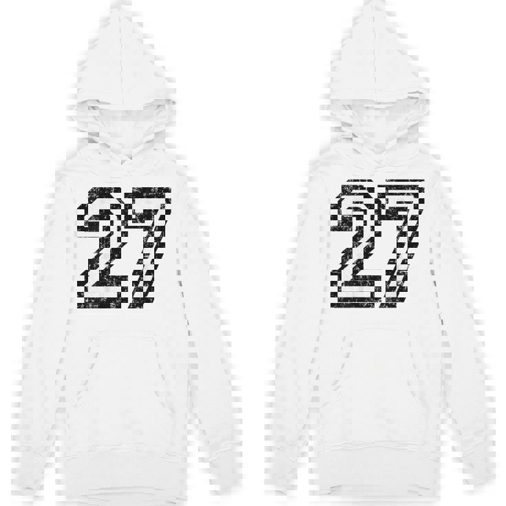 数字 27 ヴィンテージ ブラックホワイト パーカー