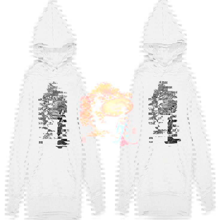 日本 浮世絵 京都 嵯峨 紅葉 和傘 美人 着物 パーカー