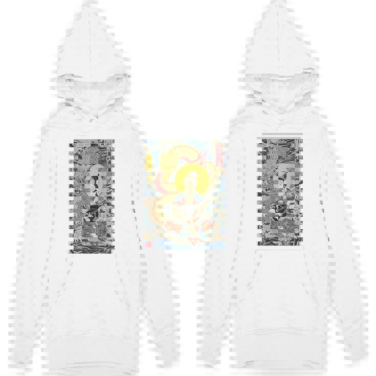 日本 浮世絵 滋賀 琵琶湖 竹生島 弁財天 竜 龍神 バックプリント パーカー