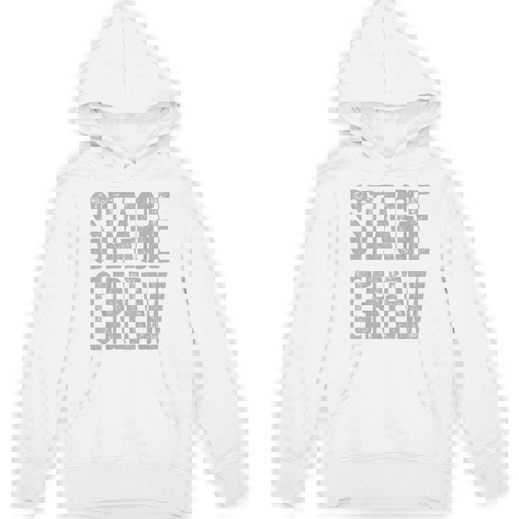 映画、テレビ、劇場、カメラ用のステージクルーが背面にプリントされています。 パーカー