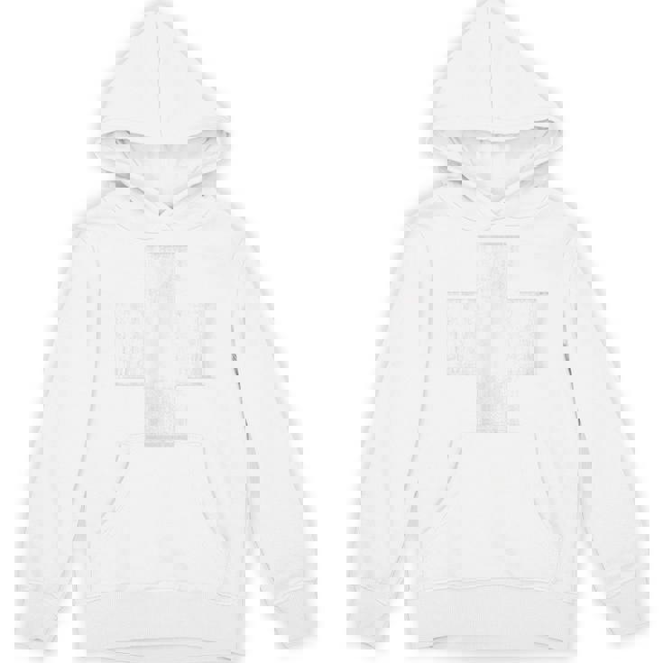 薄風化-ホワイト-クロス-ペイント-オン-レッド-ガード-ライフ Hoodie