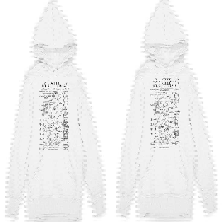 釣り ロッド タックル リール ルアー フィッシャーマン ヴィンテージ 特許 プリント Hoodie