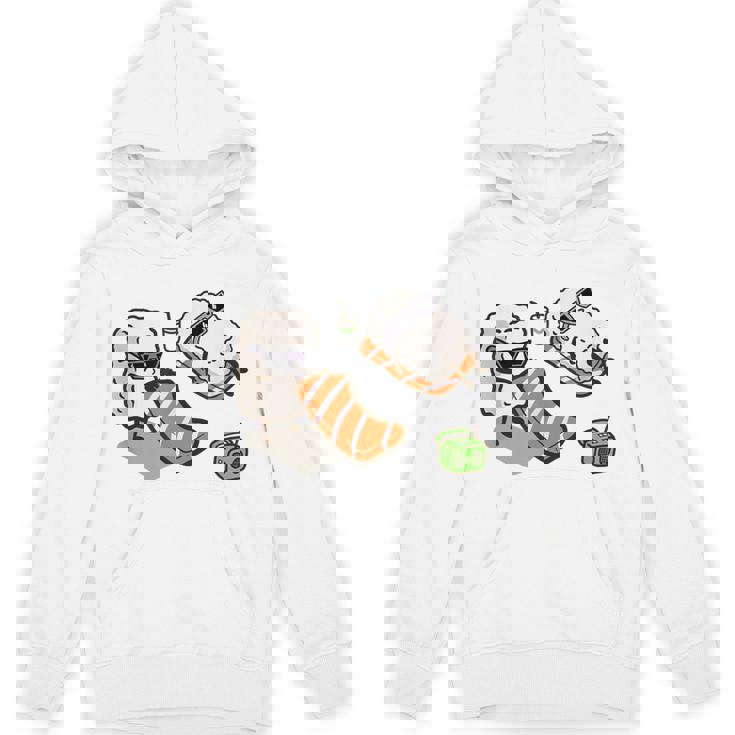 面白い寿司 ビーチで日光浴 パーカー