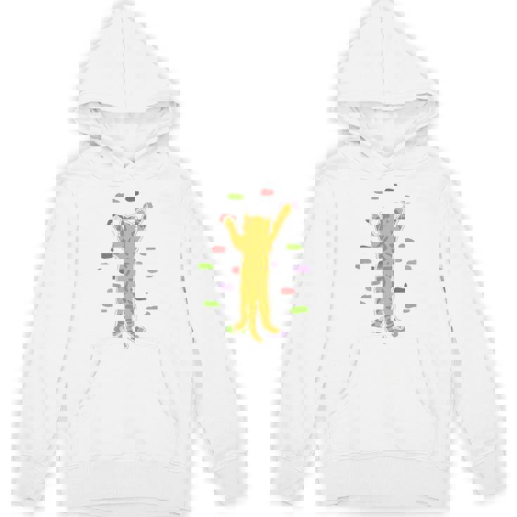 面白くてかわいいボルダーロッククライミングキャット背中にプリント Hoodie