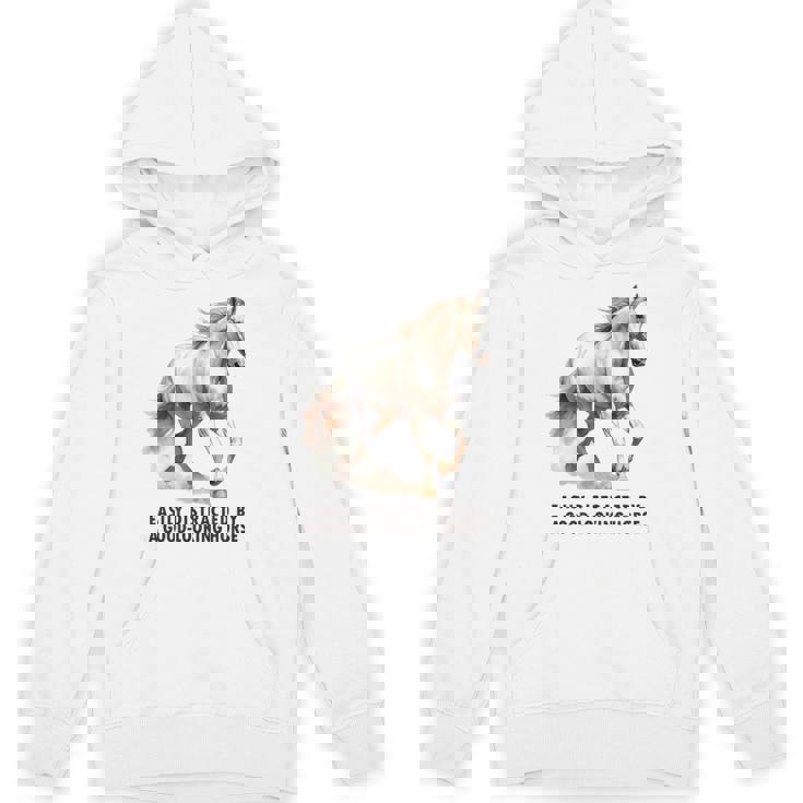 馬の水彩画、乗馬、優雅な高速ランニング馬 パーカー