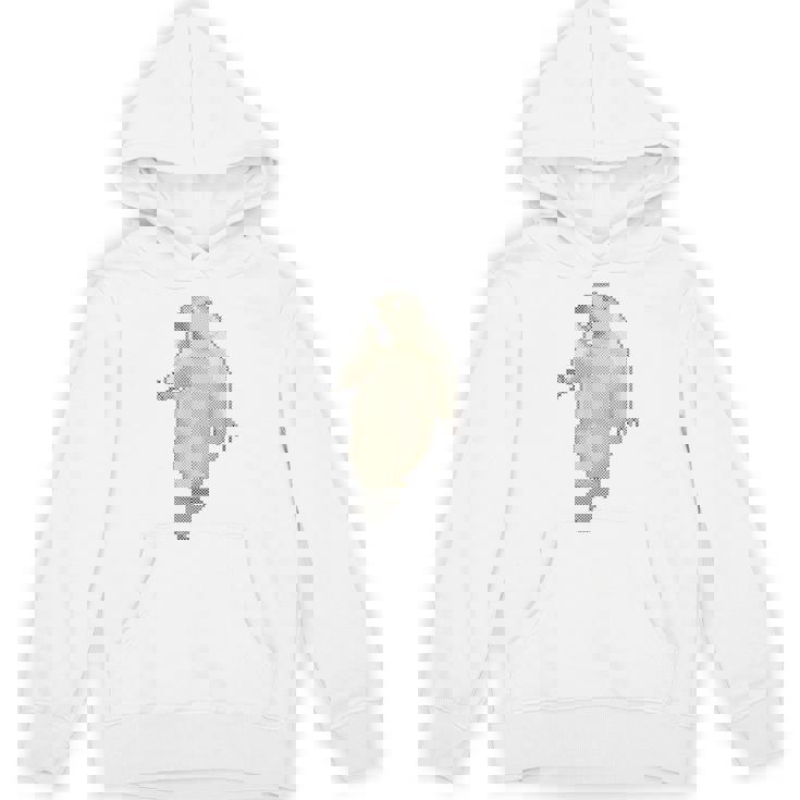 驚愕した マーモット ステッチ デザイン おもしろい 動物 レトロゲーム ドット絵 パーカー