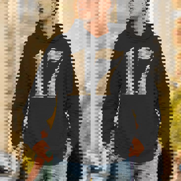 17 セブンティーン 誕生日 お気に入り 数字 フルール・ド・リス デザイン パーカー