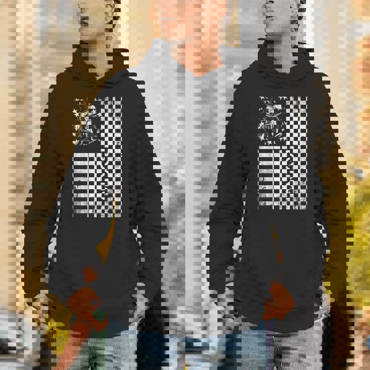 Boxerintage Boxing American Flag Boxing Distressed Hoodie