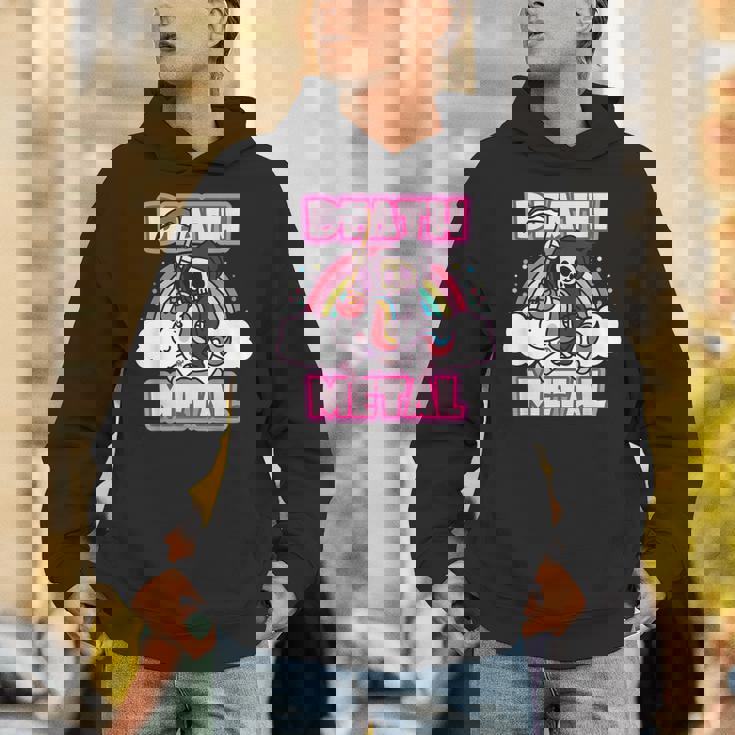 Death Metal Grim Reaper ピンクユニコーン ファニーヘビーメタル パーカー