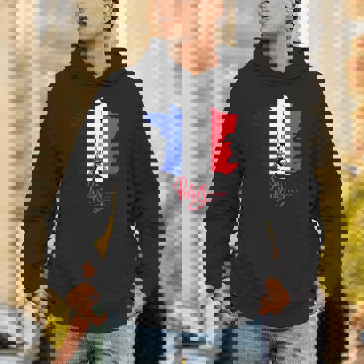 Enjoy Travel Paris France Flag & Eiffel Tower Graphic パーカー