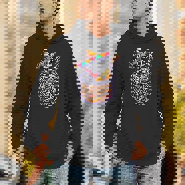 Skeleton Mariachi Guitar Pocket Cinco De Mayo Mexican Hoodie