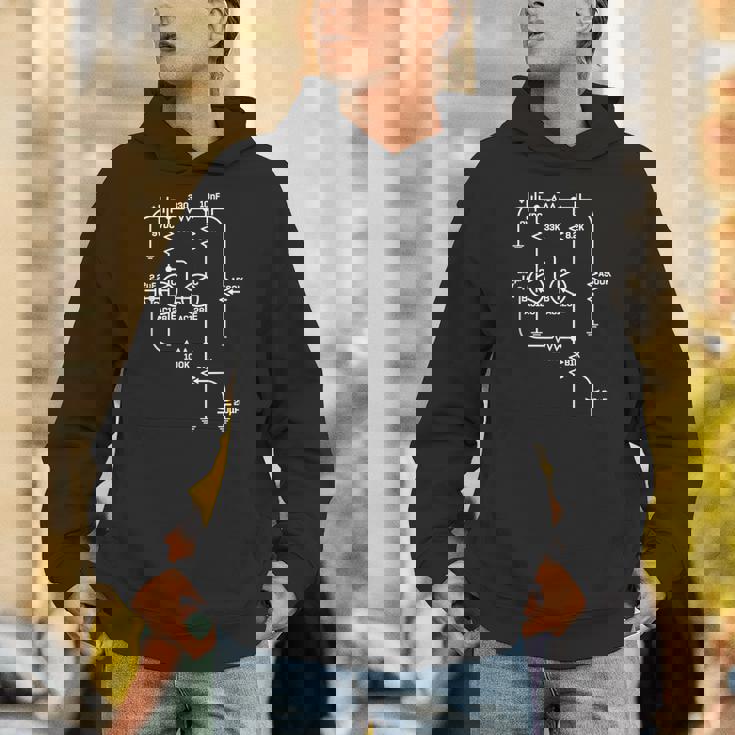 Fuzz Pedal スケマティック回路 ハンドワイヤー ミュージシャン ギフト Hoodie