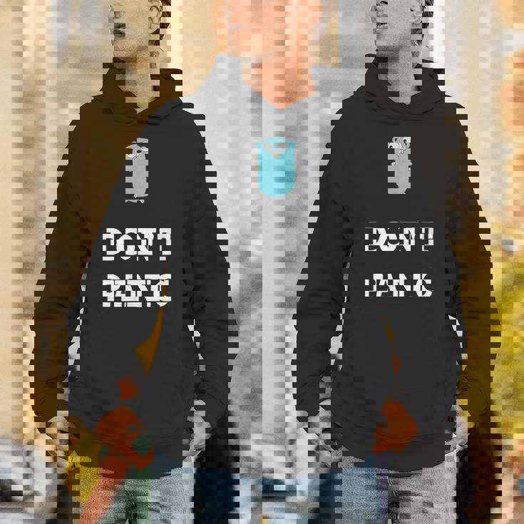 Golang Gopher プログラミング ユーモア Don't Panic Coding Developer パーカー