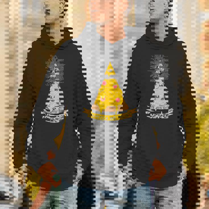 In Pizza We Trust イルミナティピザ パーカー