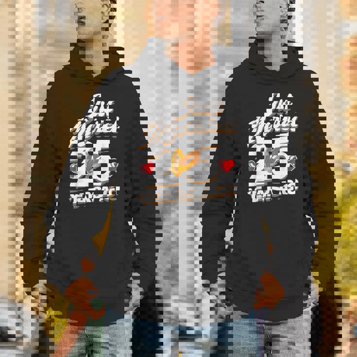 Just Married 25 Years Ago シルバーウェディング Hoodie