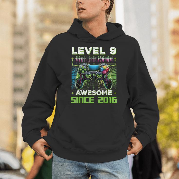Level 9 Unlocked Video Game 9Th Birthday Gamer Boys Son Hoodie - Thegiftio