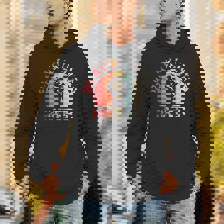 Lives Matter Raised Fist Retrointage No Racism Hoodie