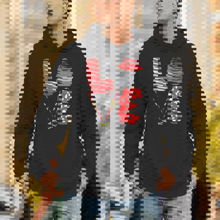 Love Curling ほうき スクワッド カーラー カーリング バレンタインデー パーカー