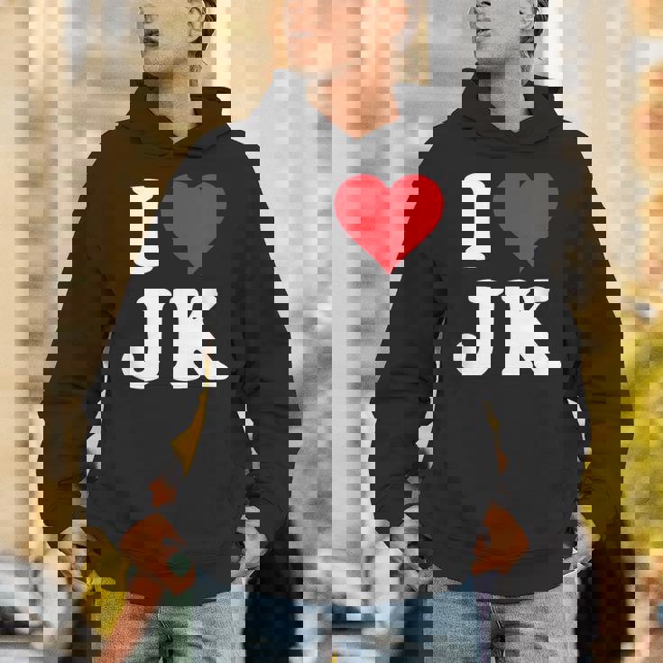 I Love Jk Initials I Heart JK First Last Name J K パーカー