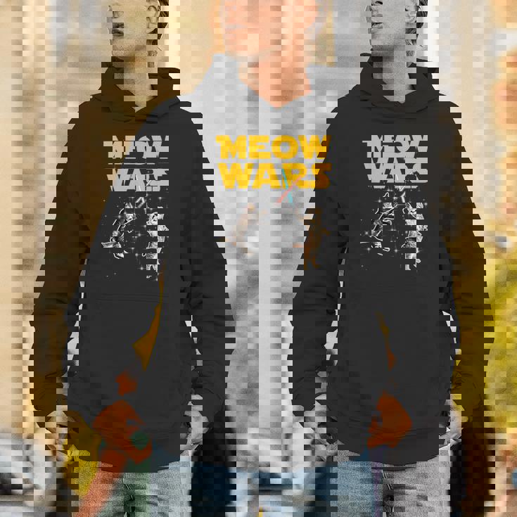 Meow Wars 猫好きのための面白いグラフィック パーカー