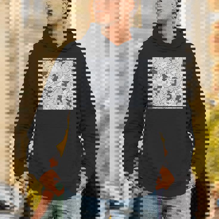 Monotone Aperiodic モノタイルカラー グレータイルパターン パーカー