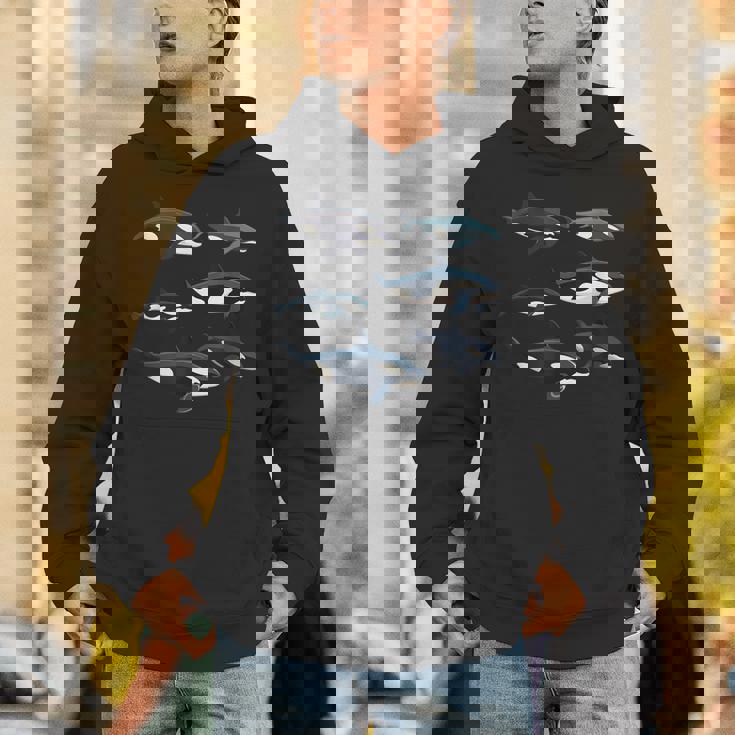 Orcas Killer Whale Pod Group グラフィック パーカー