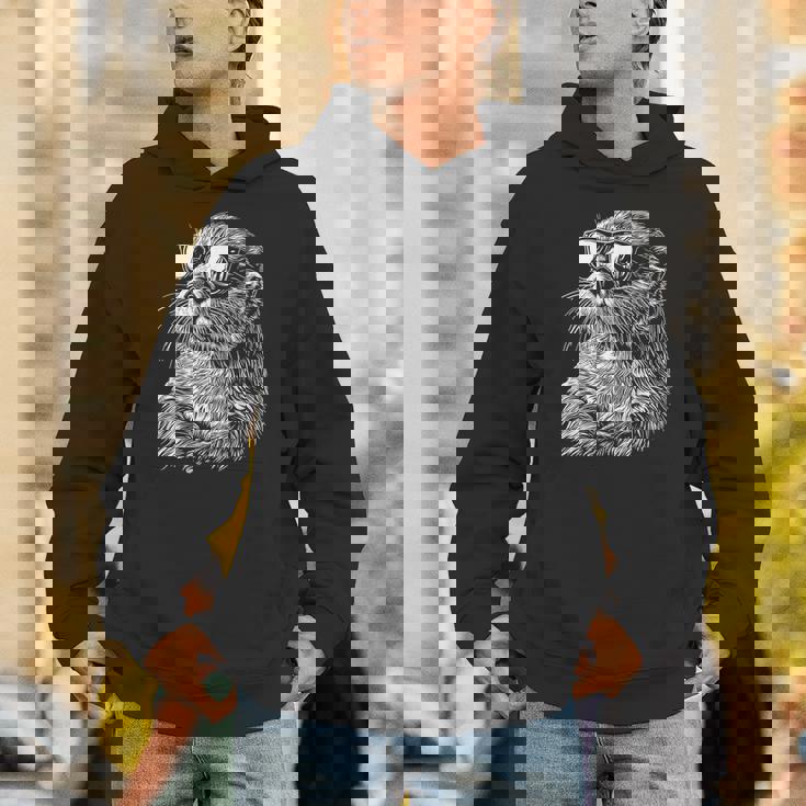 Otter サングラス おもしろい かわいい 動物 ラッコ 恋人 パーカー