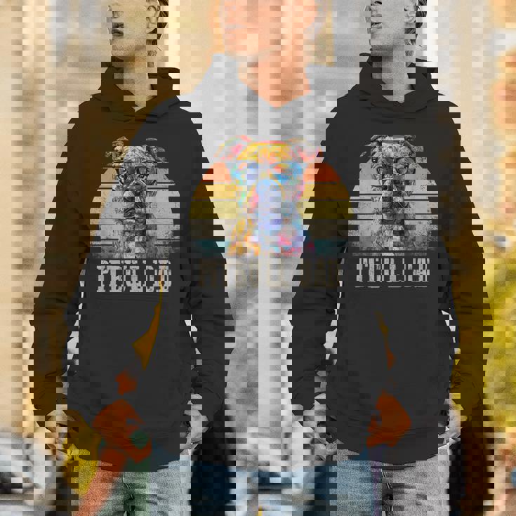 Pitbull Dad Dog Lover カラフル アーティスティック ピットブルのオーナー。 パーカー