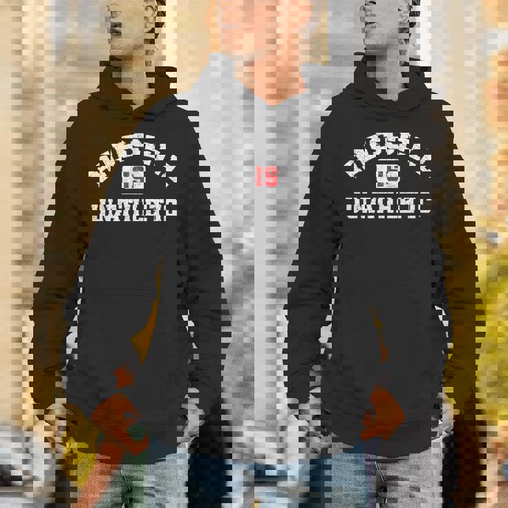 Russell Is Unathletic ユーモラスなアスリート プットダウン パーカー