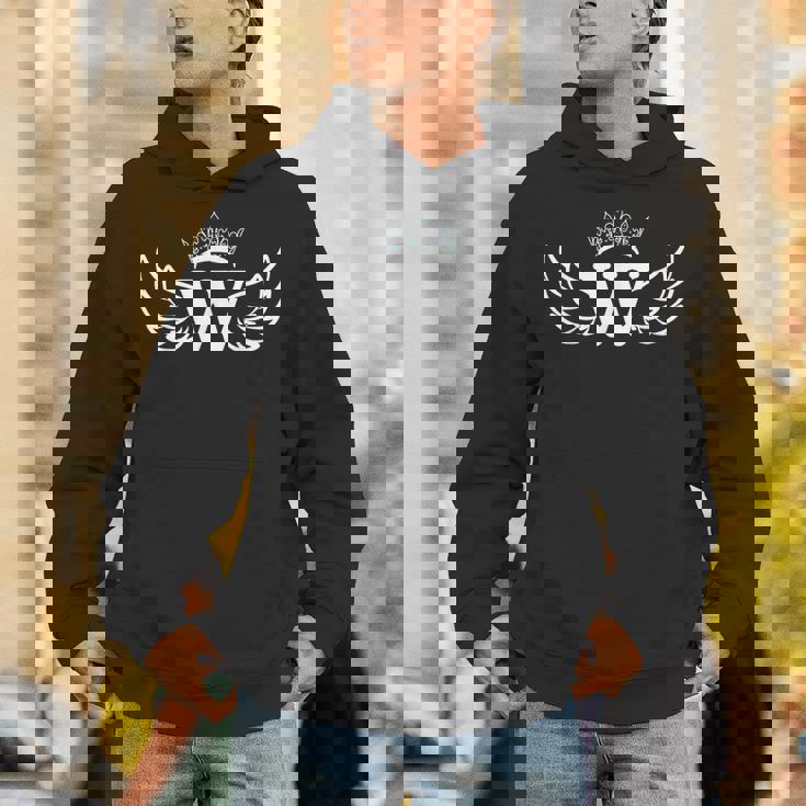 W文字クイーン W英文字 W王冠 大文字アルファベットwモノグラム パーカー