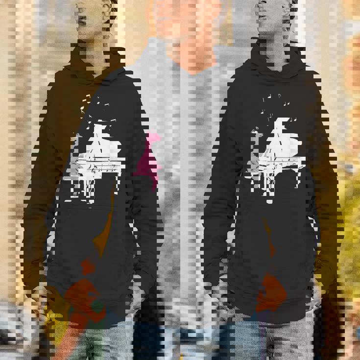 かわいいアルパカ弾き ピアノ音符記号 ミュージシャンアート パーカー