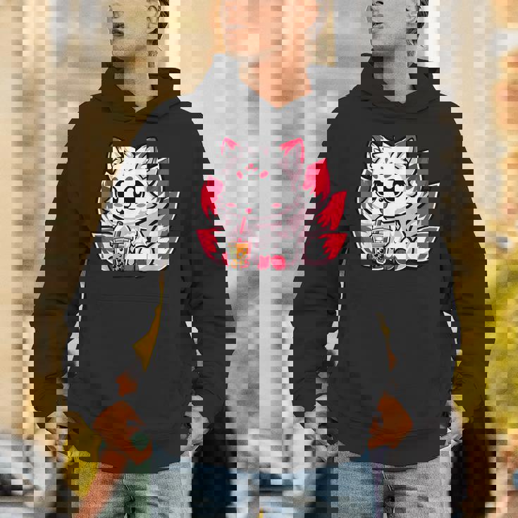 かわいい日本のキツネ九尾キツネボバティーアニメ パーカー