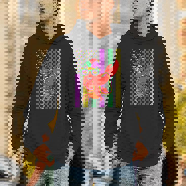 アメリカ国旗 マルディグラ ザリガニ ダビング パーカー