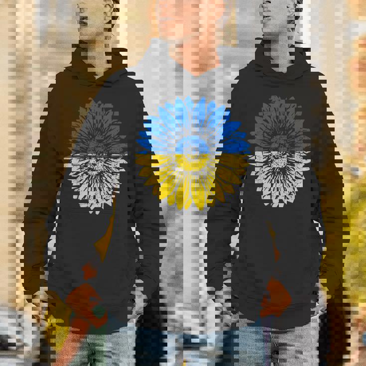 ウクライナの平和ひまわり苦しめられた青と黄色 Hoodie