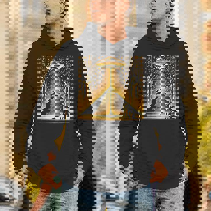 エジプトピラミッドufo猫と光エネルギー Egypt Ufo Pyramid Beam パーカー