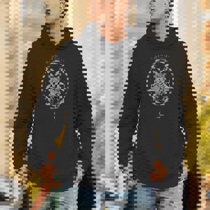 オカルト ゴシック グランジ サタン 猫 悪魔 ブラック バフォメット パンク 666 Hoodie