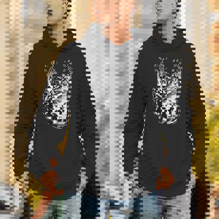 カエル ウシガエル ヒキガエル 炎 ブラックワーク パーカー