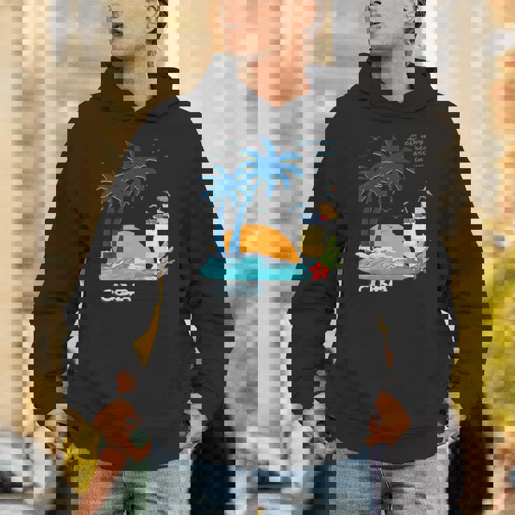 キューバ 熱帯の風景 ハバナ ギフト お土産 カリブ海 ヤシの木 冒険 パーカー