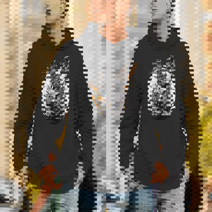 ギターを持った猫 ロックミュージックキャット ヘヴィメタルキャット パーカー