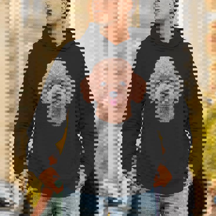 クリーム トイプードル 犬 いぬ 顔 パーカー