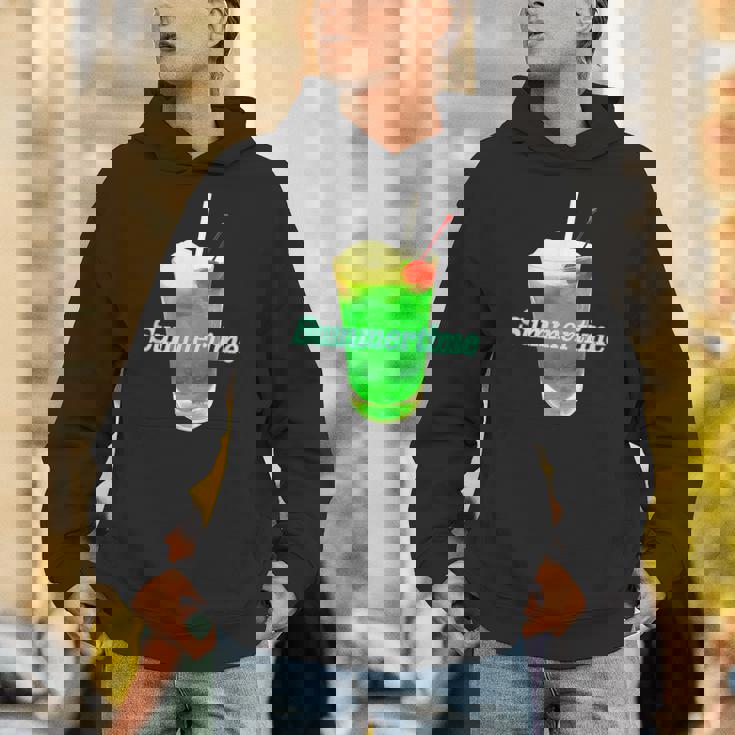 クリームソーダ・夏【 サマータイム 】メロンソーダ 緑 リゾート・夏 大好き 昭和 レトロ パーカー