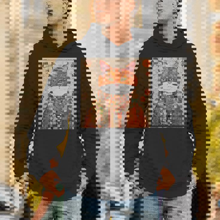 グスタフ・クリムト 幾何学模様の猫 パーカー