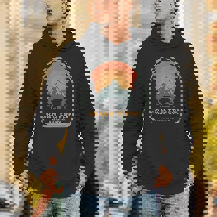 グランドティトン国立公園 レトロサンセット ヴィンテージ パーカー