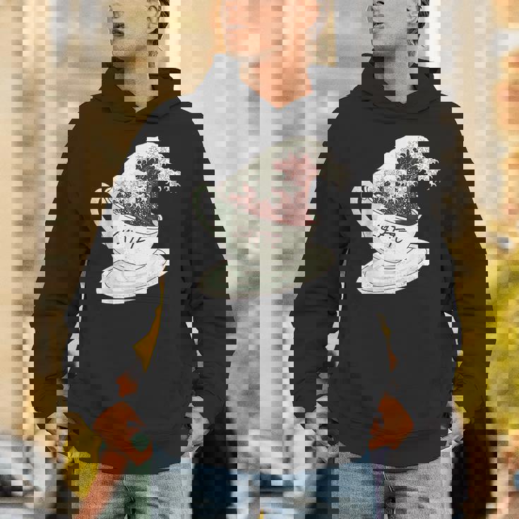 グレートウェーブ カフェラテ コーヒー カフェイン 神奈川 北斎 Hoodie