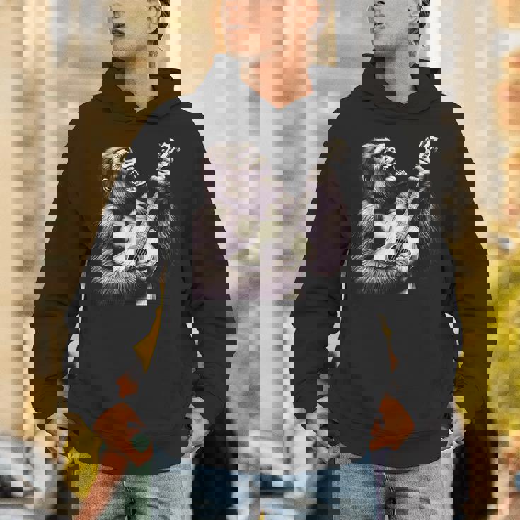 ゴリラ 演奏 ギター 面白い ロック 音楽 ギター ゴリラ パーカー