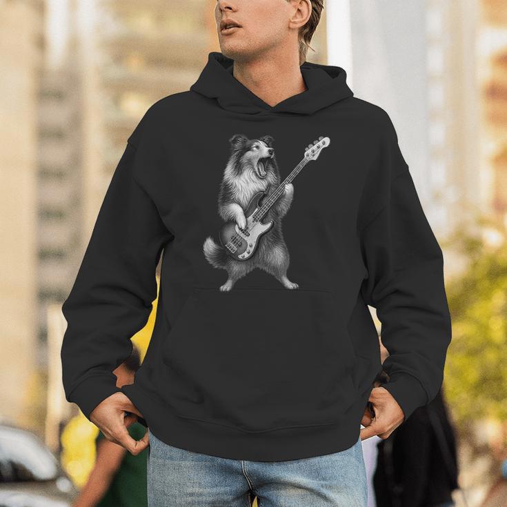 シェットランド・シープドッグ ベース・ギター ロックミュージック 犬好き パーカー